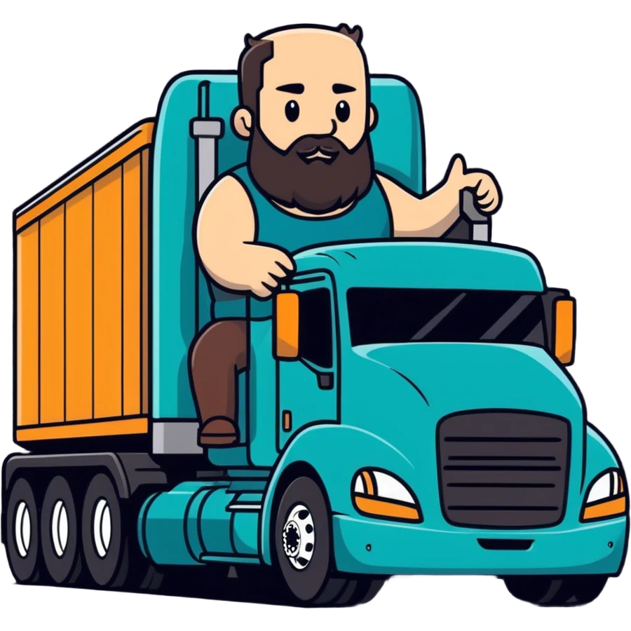 Big bob driving big truck emoji