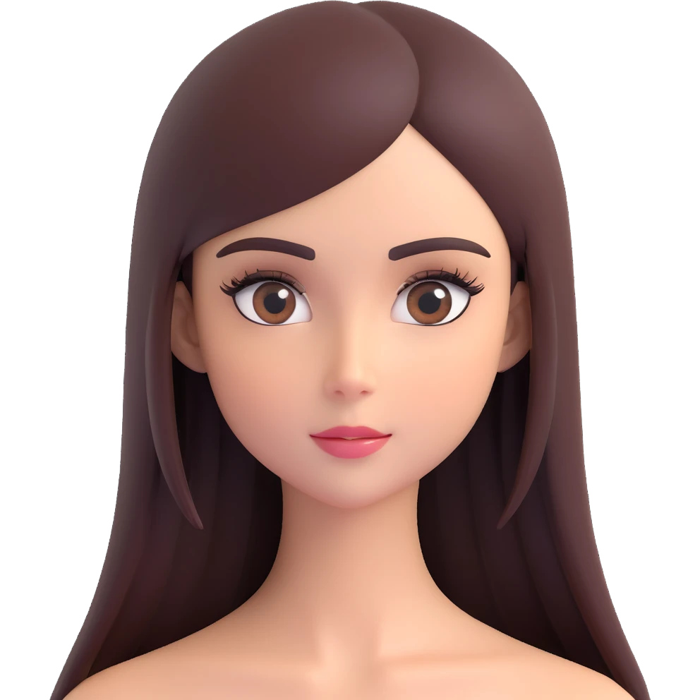 Morena, de cabello lacio y pestañas largas  emoji