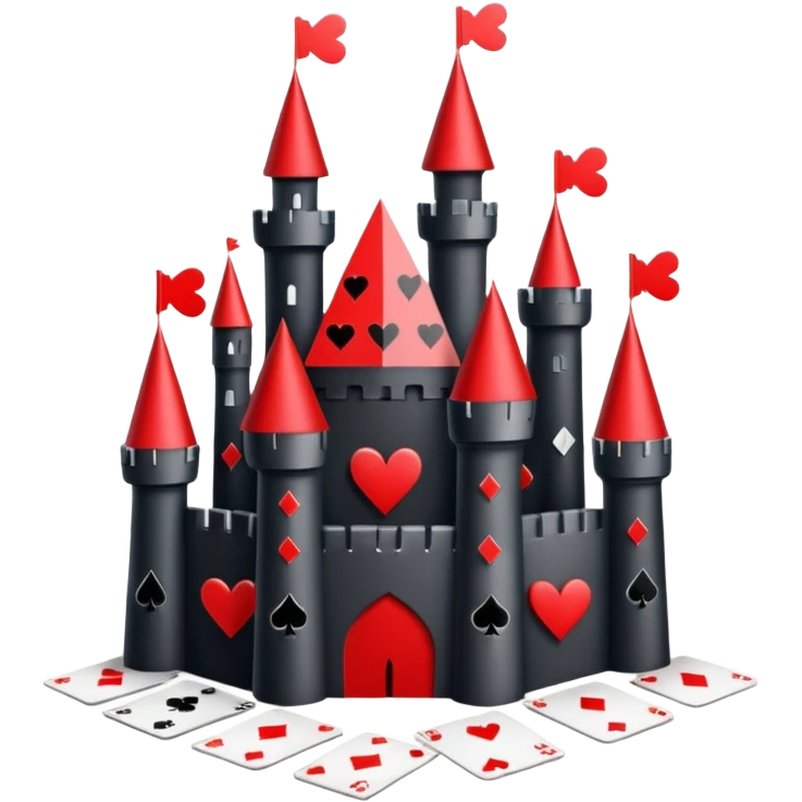 castle made off playing cards emoji