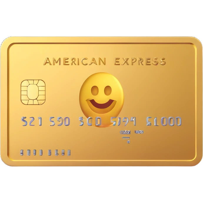 shiny gold American Express Gold credit card, 3D emoji style, no text emoji