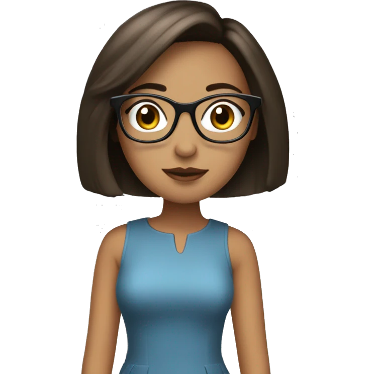 IT Girl brunette with bob and glasses emoji