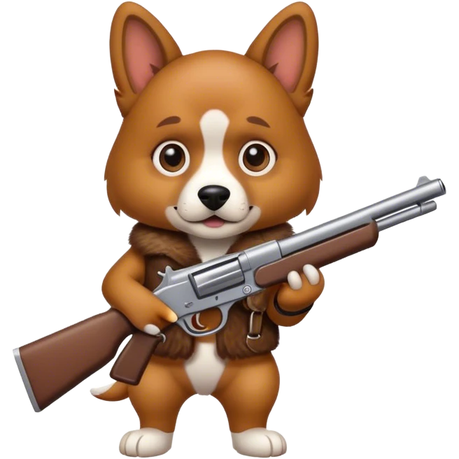 dog holding a gun  emoji