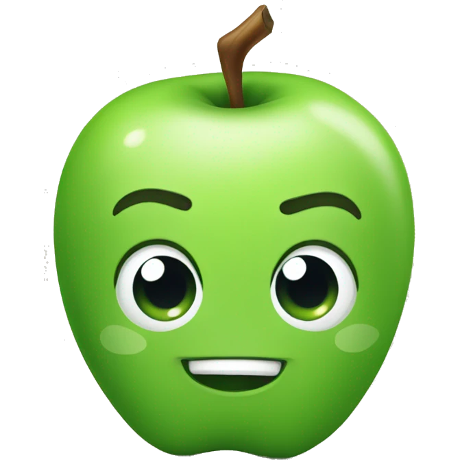  cute green apple  emoji