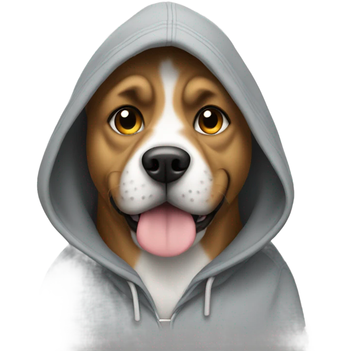 Dog wearing a hoodie emoji