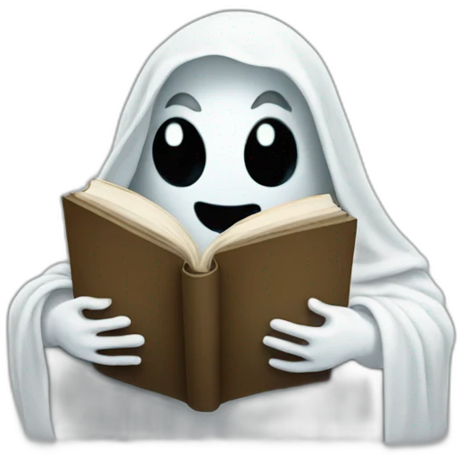 Ghost holding a book emoji