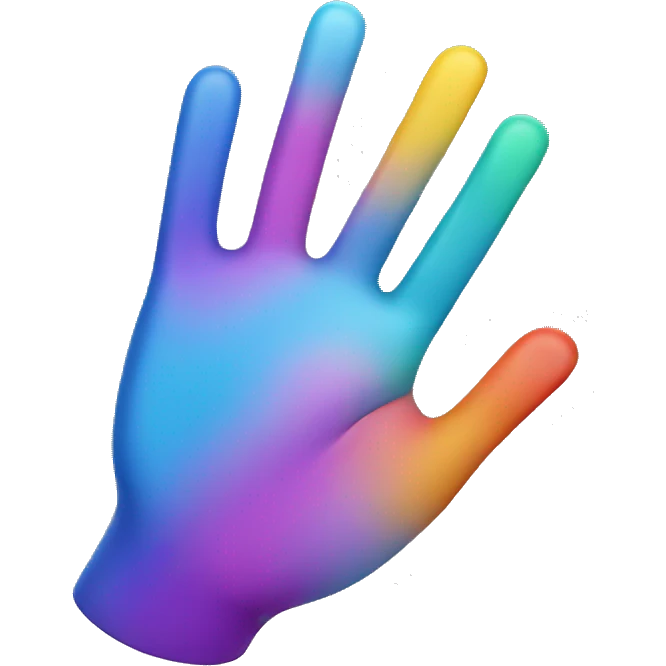 Colorful waving hand emoji