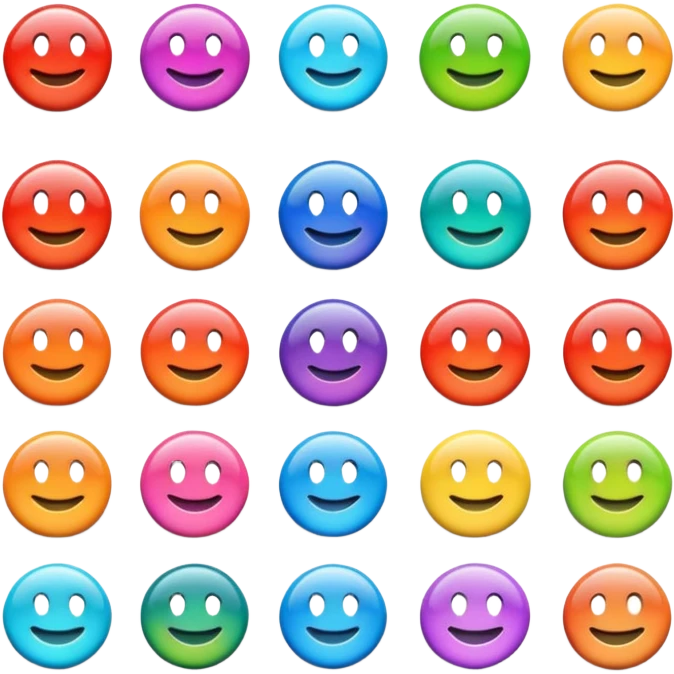 a colourful button not 3d or shading only 1 button no smily face emoji