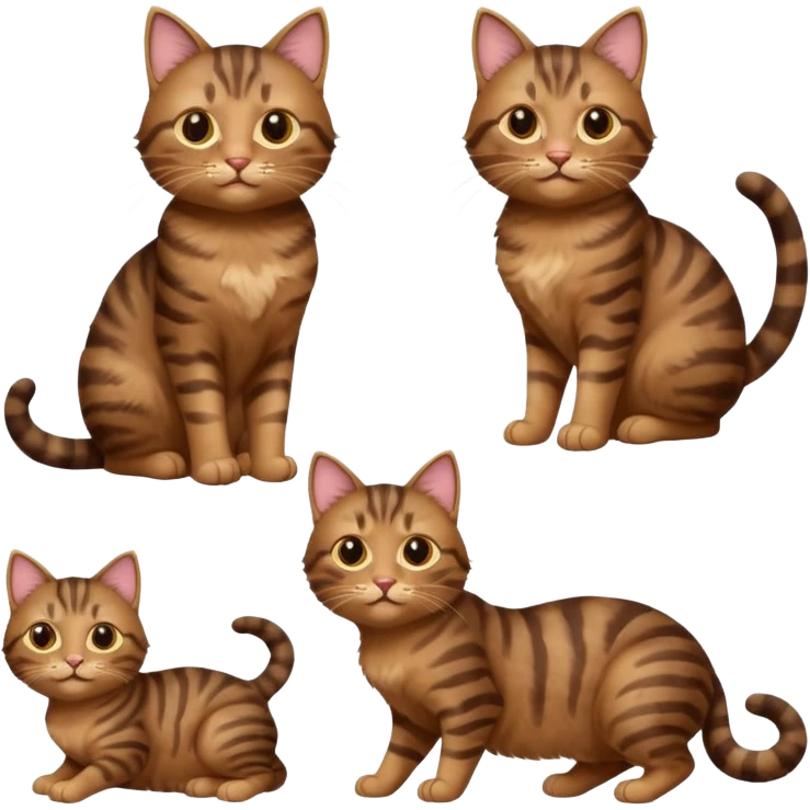 Create a cat in different poses emoji