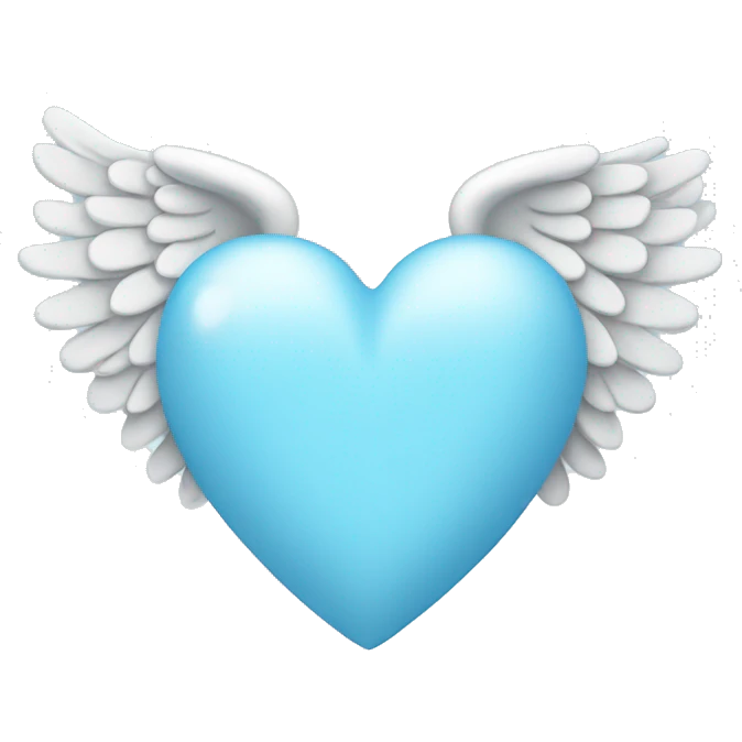 Light Blue heart with angel wings emoji