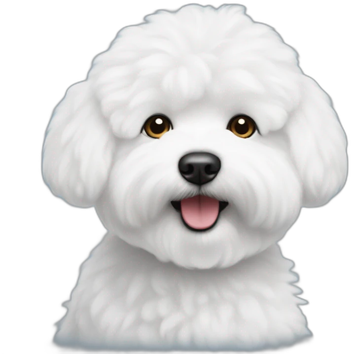 fluffy bichon frise hanging out emoji