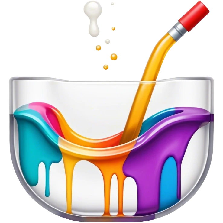 Epoxy resin art icon, tubes of epoxy resin, visible mixing tools, colorful resin pouring onto a surface, creating intricate patterns or designs, such as abstract art or coasters, minimalistic style, clean lines, transparent background. emoji