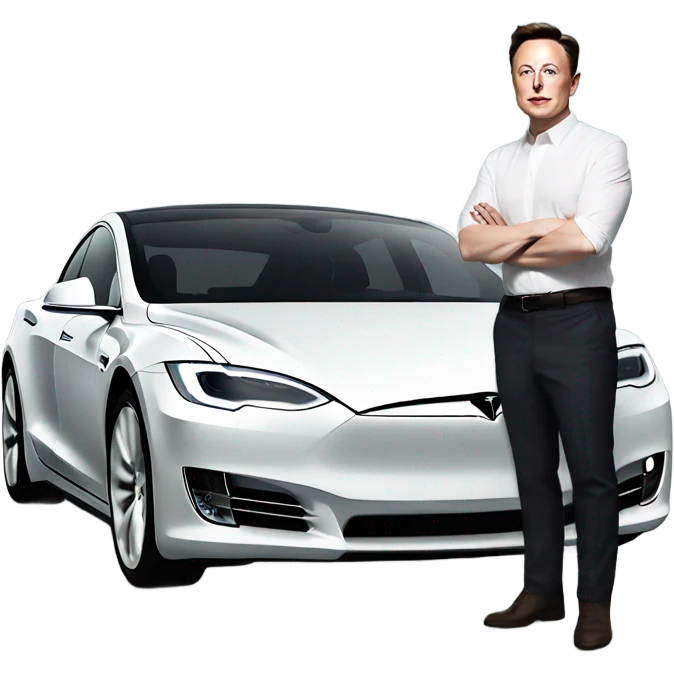 elon musk with a tesla emoji