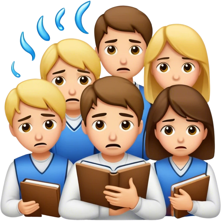Students suffering and crying while studying emoji