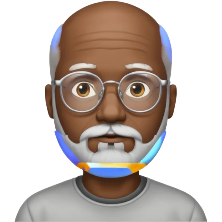 bald silver beard black man glasses emoji