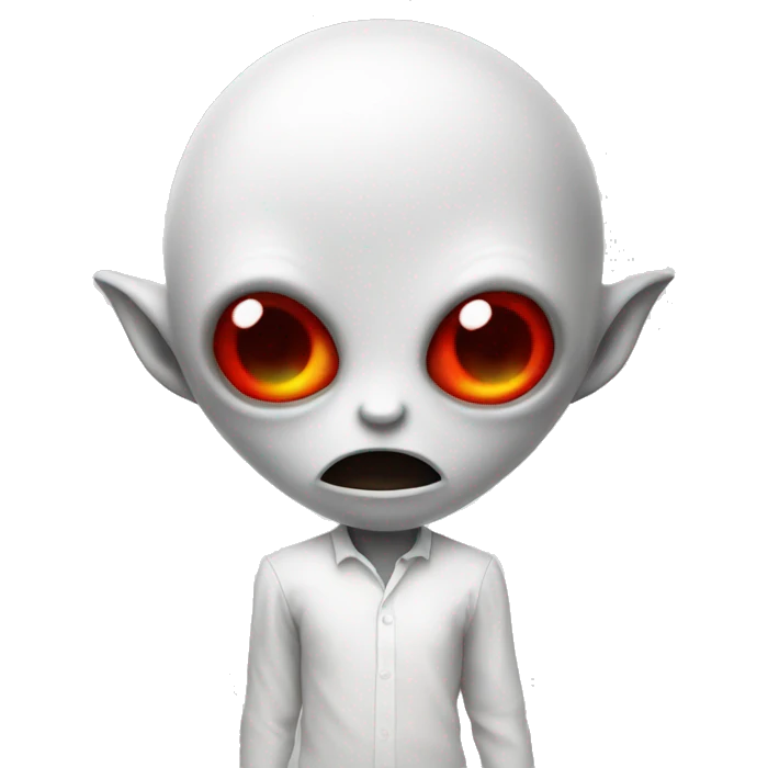Red star-shaped alien wearing a white shirt  emoji