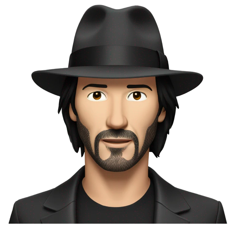 Keanu Reeves wearing a fedora   emoji