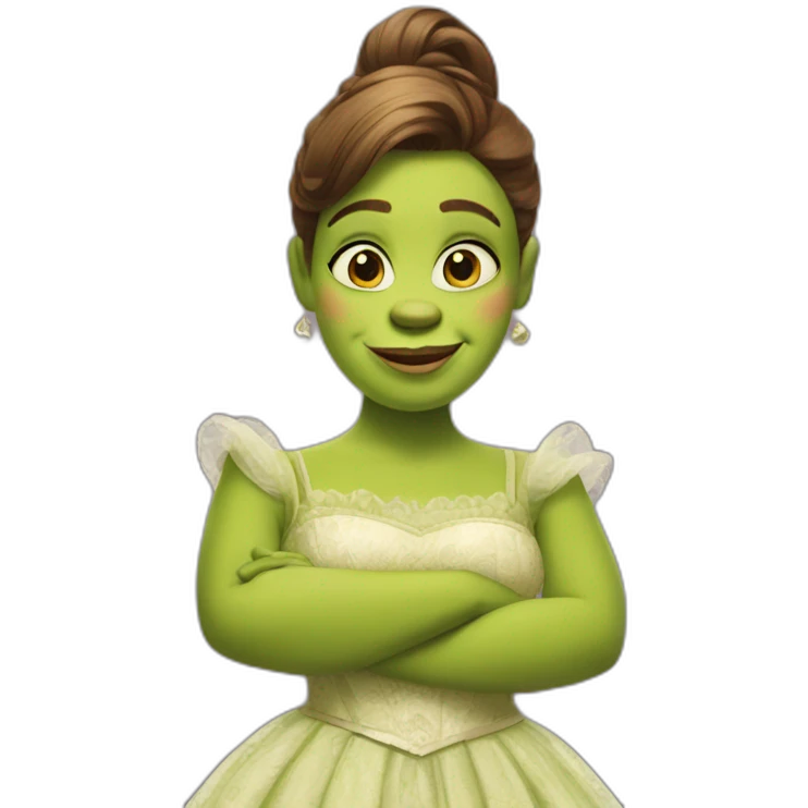 Shrek in dress emoji