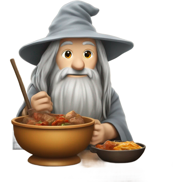 Gandalf eating stew hotchpotch emoji