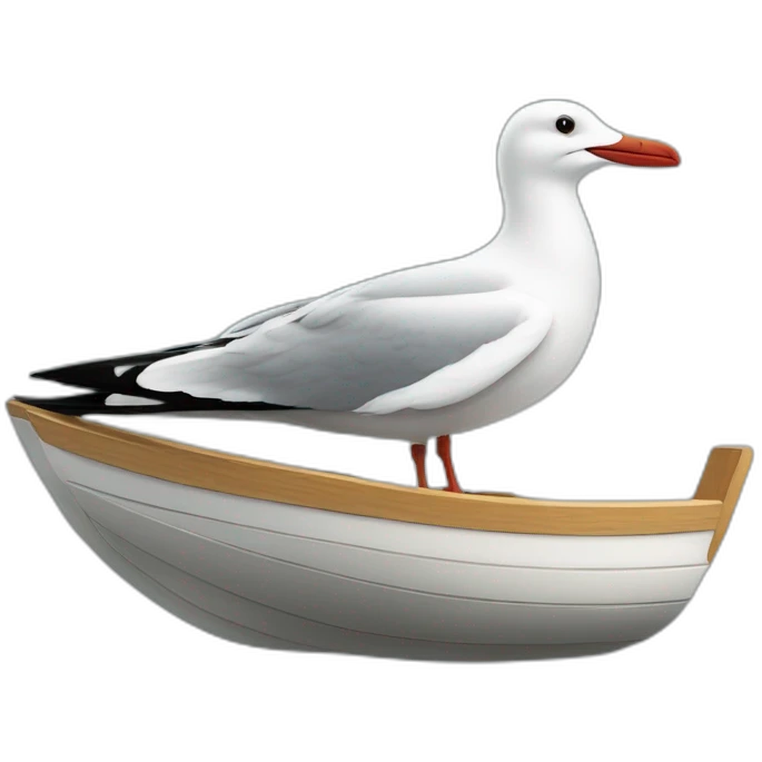Une mouette sur un bateau emoji