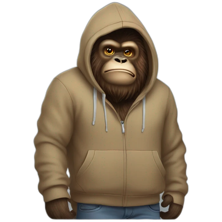 Bigfoot in a hoodie emoji