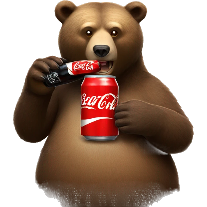 Bear drinking Coca-Cola  emoji