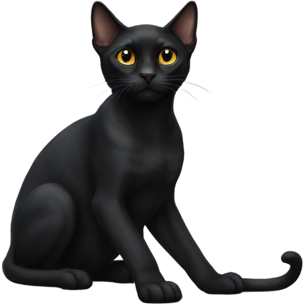 black cat of the sphinx breed emoji