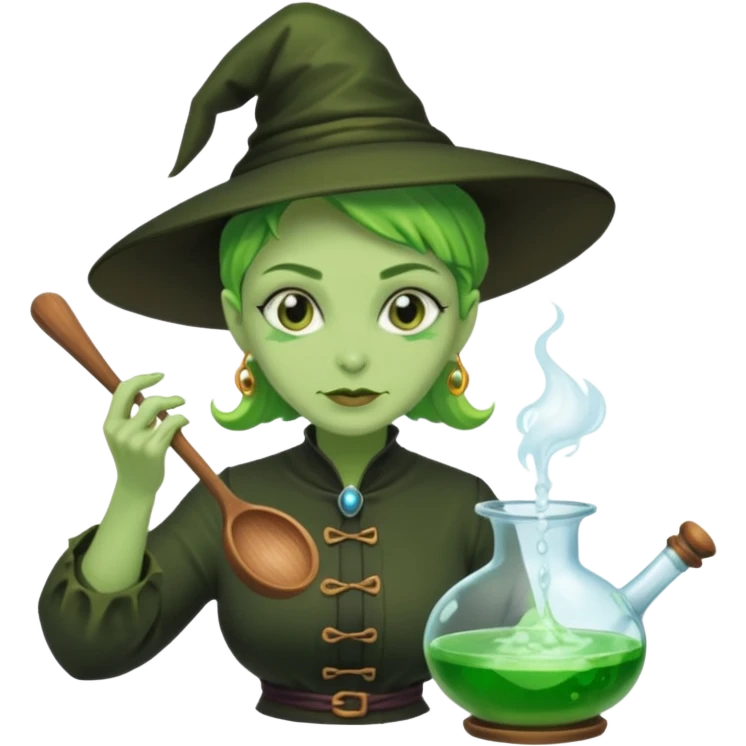 green witch cooking potion emoji