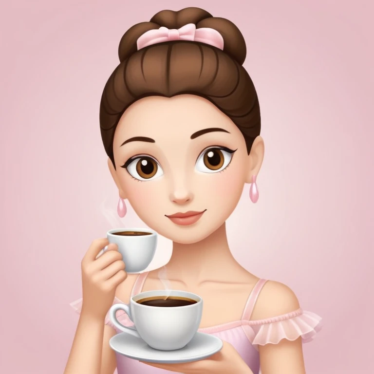 balerina con un taza de caffe emoji
