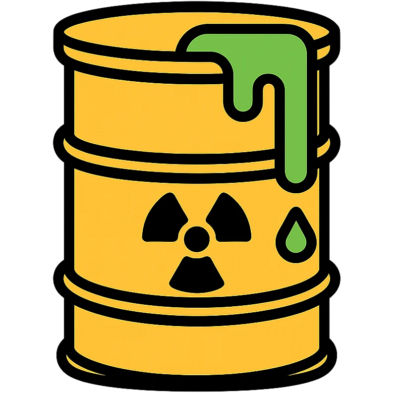 toxic barrel, color icon style, with green ooze emoji