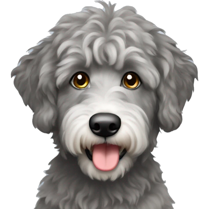 Grey aussiedoodle  emoji