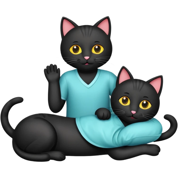 get well soon with black cats and Stu sign emoji
