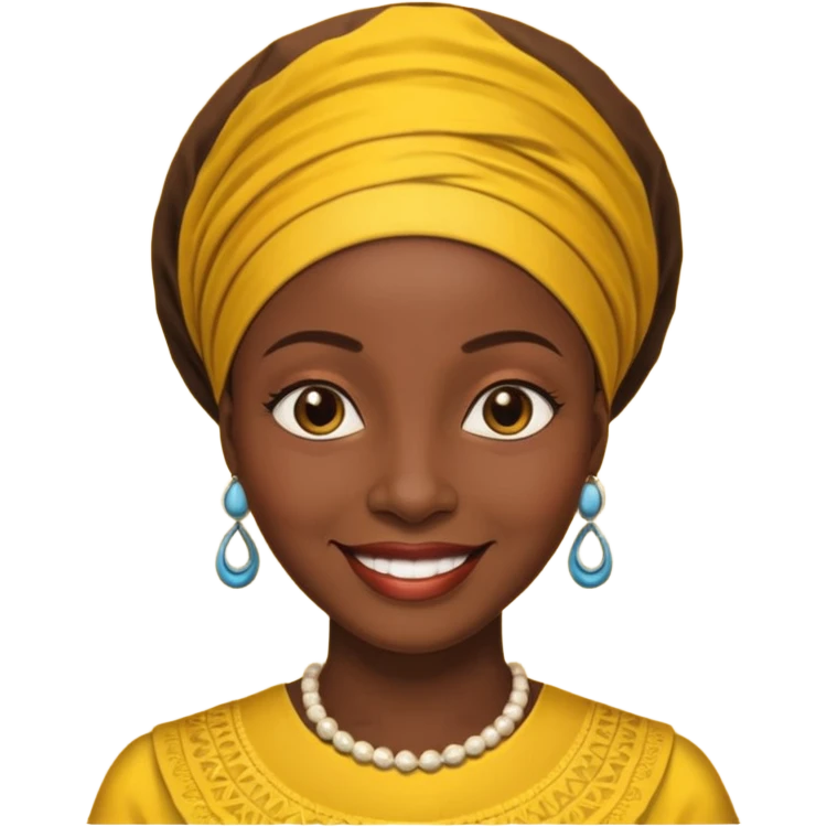 AFRICAN mother wearing gele, smiling emoji