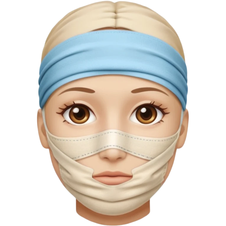 plastic surgery emoji with face and bandages emoji