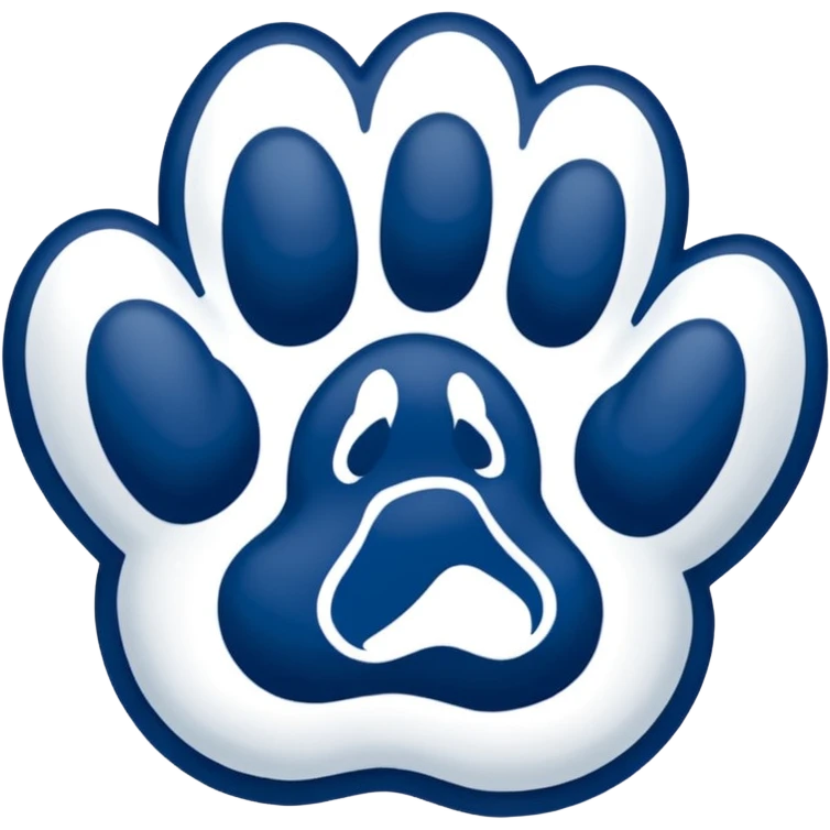 Penn state nittany lion paw in blue and white emoji