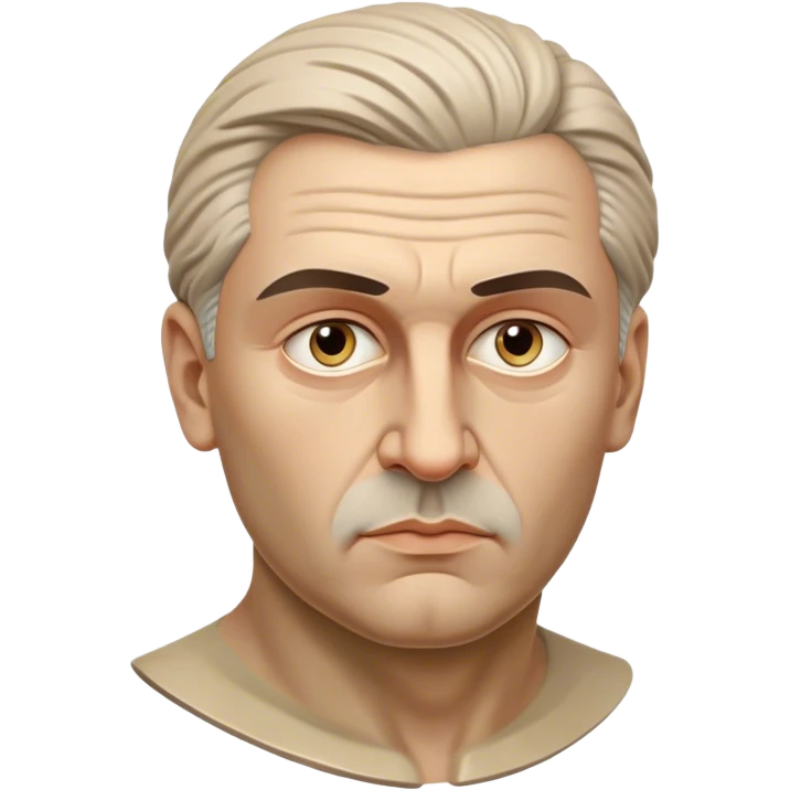 Cinematic Realistic Ivan Meštrović Portrait Emoji, depicted as a renowned Croatian sculptor with thoughtful eyes and classical attire, rendered with intricate textures and dramatic artistic lighting that captures his creative genius. emoji