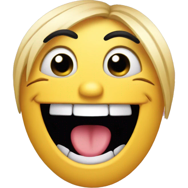 Laughing emoji with lashes and long nails  emoji