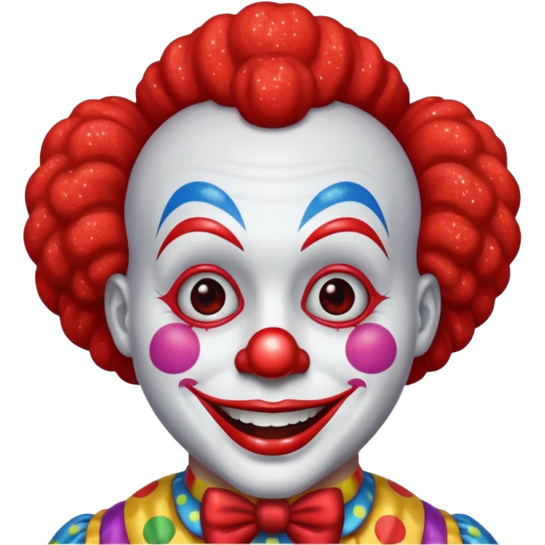 red glitter clown emoji