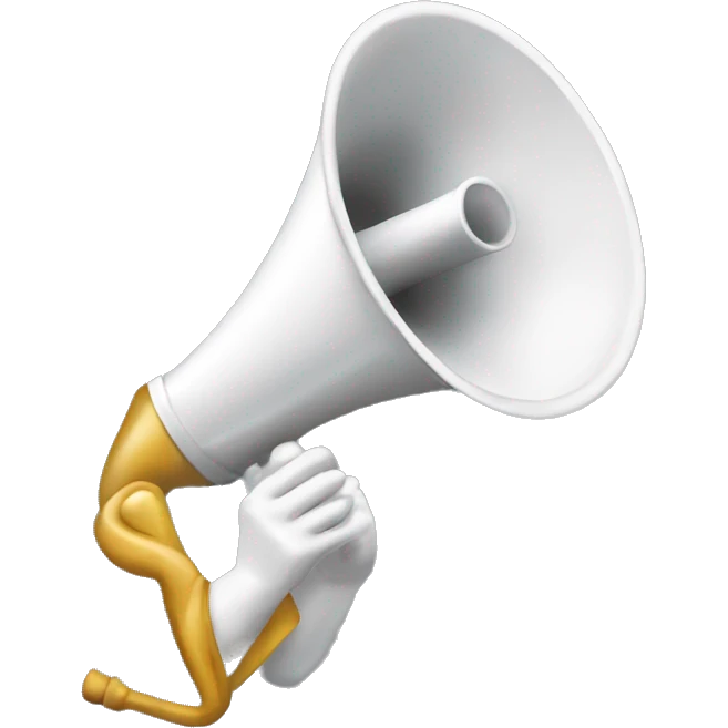 A horn megaphone, anthropomorphic emoji
