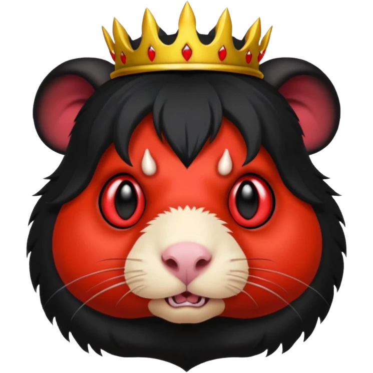 guinea pig as a demon king, emoji style, with glowing red eyes emoji