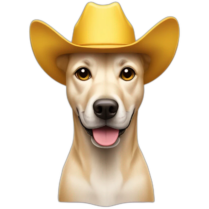 yellow dog cowboy hat emoji