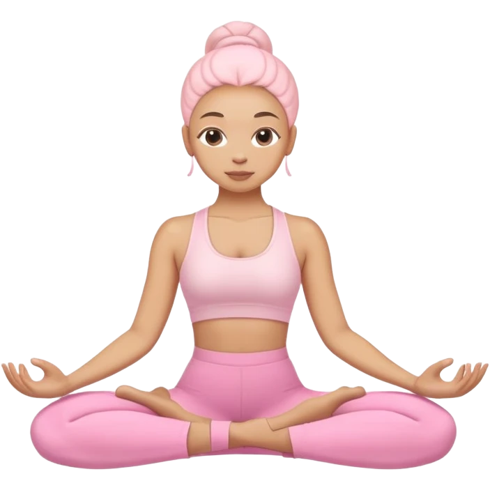 Pastel pink yoga light skin emoji