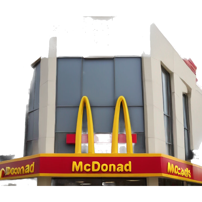 “McDonald’s store with the iconic golden arches, a red and yellow color scheme, and a simple, recognizable design that captures the essence of a fast food restaurant.” emoji