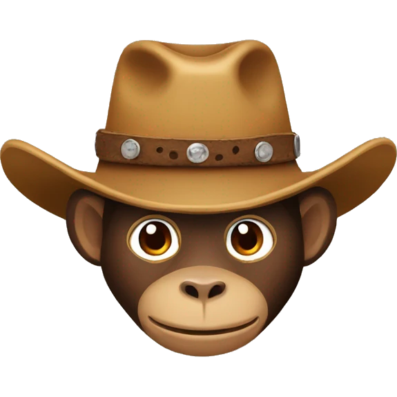 cowboy hat on a monkey emoji