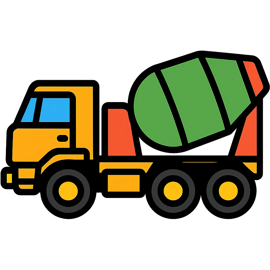 concrete mixer truck based on Kamaz emoji