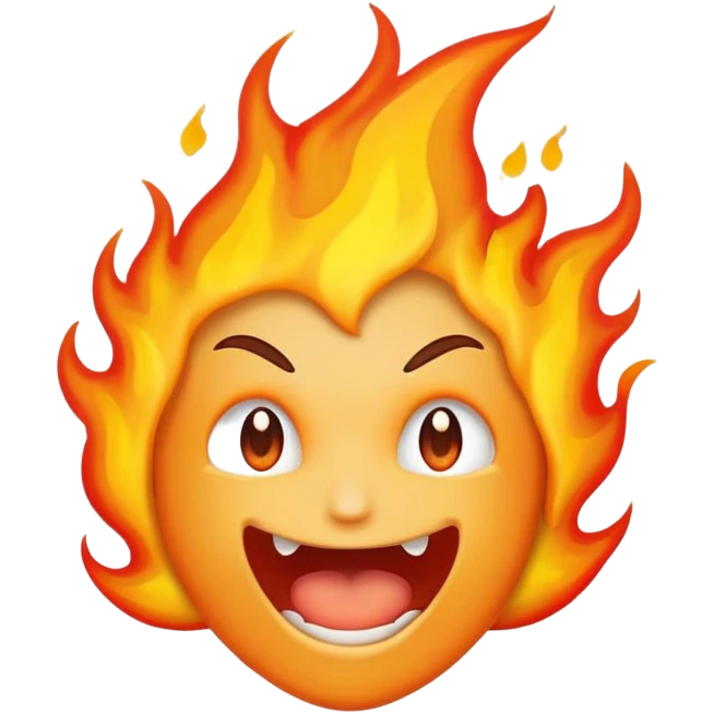 mouth with flames coming out emoji