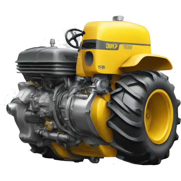 engine of yellow tractor emoji
