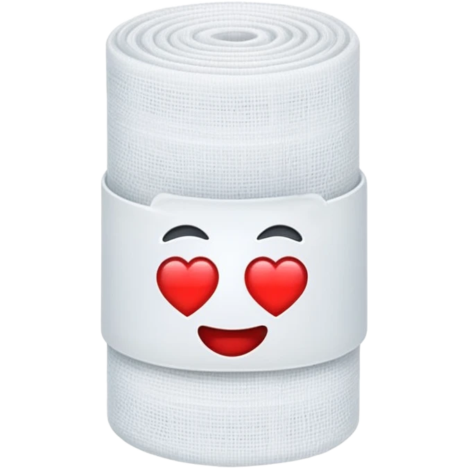 rolled gauze, white, medical supply, simple, apple style emoji emoji