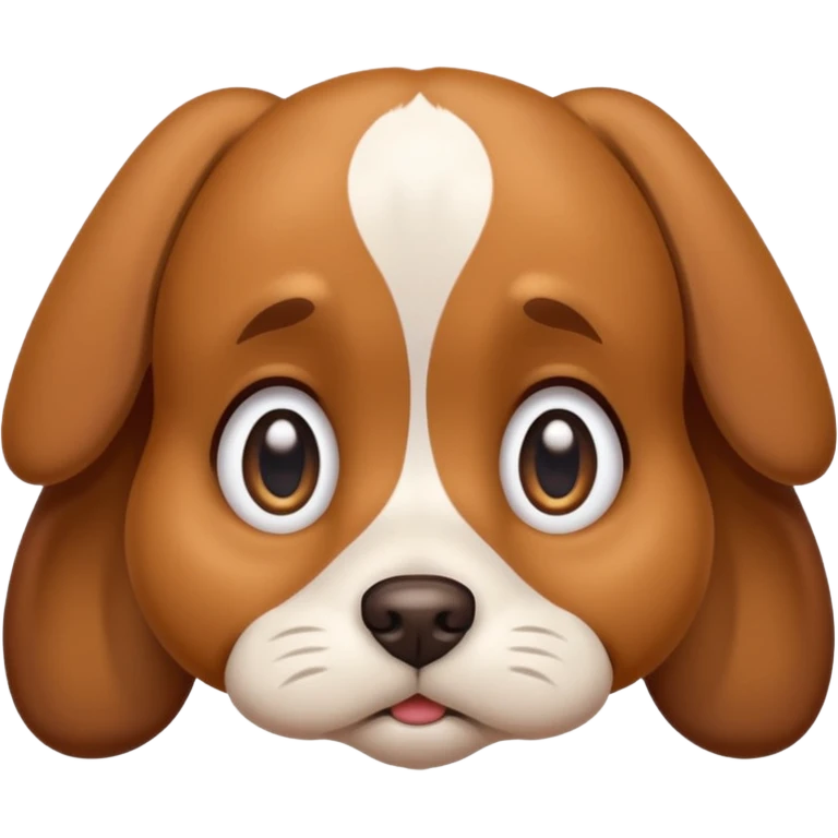 face of cute sad dog with big bright eyes emoji