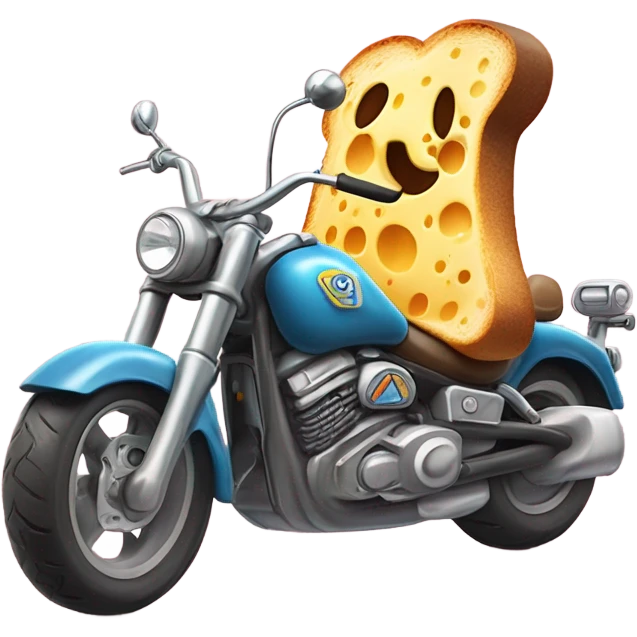 Cheese toast riding motorcycle  emoji