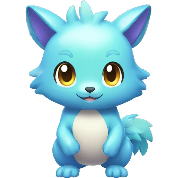 Cute cool shiny colorful animal hybrid Fakemon full body emoji